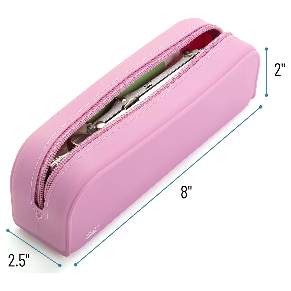 MR. PEN - ESTUCHE ESTÉTICO DE SILICONA PARA LÁPICES,PARA MUJERES, BOLSA DE MAQUILLAJE - ROSADO