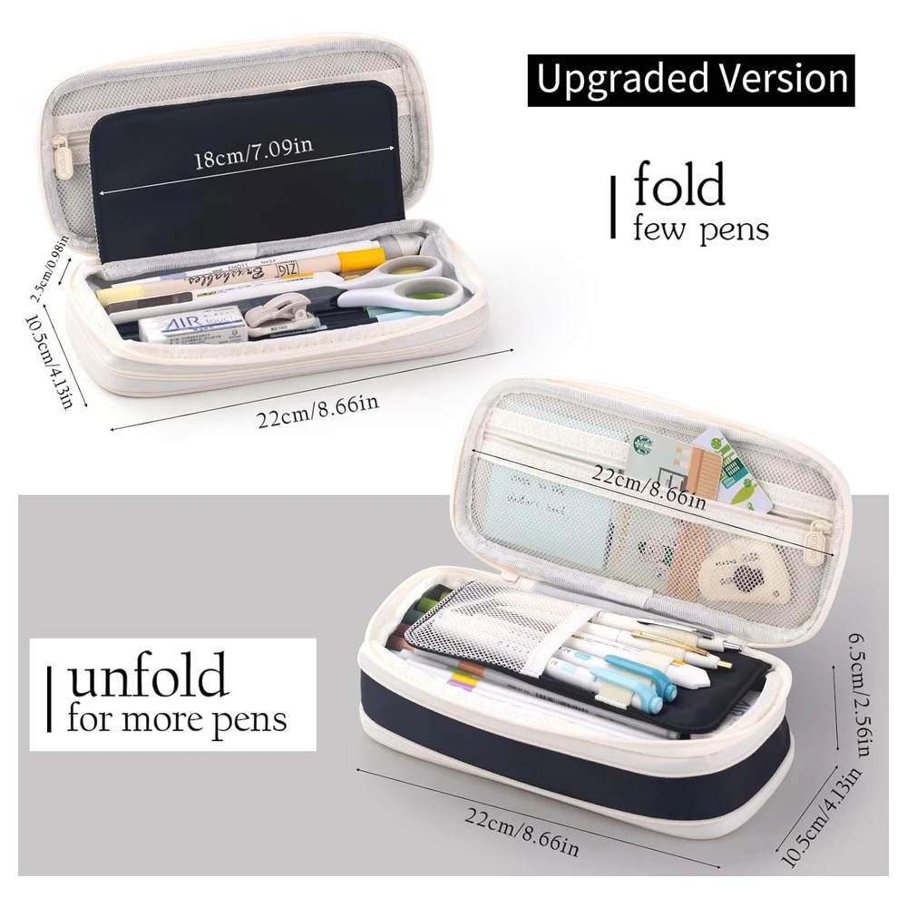 B0C4D91LFD_1.webp EASTHILL ESTUCHE PARA LÁPICES DE GRAN CAPACIDAD,BOLSA GRANDE PARA LÁPICES DE PAPELERÍA Y BOLÍGRAFOS PARA NIÑAS ADOLESCENTES-NEGRO