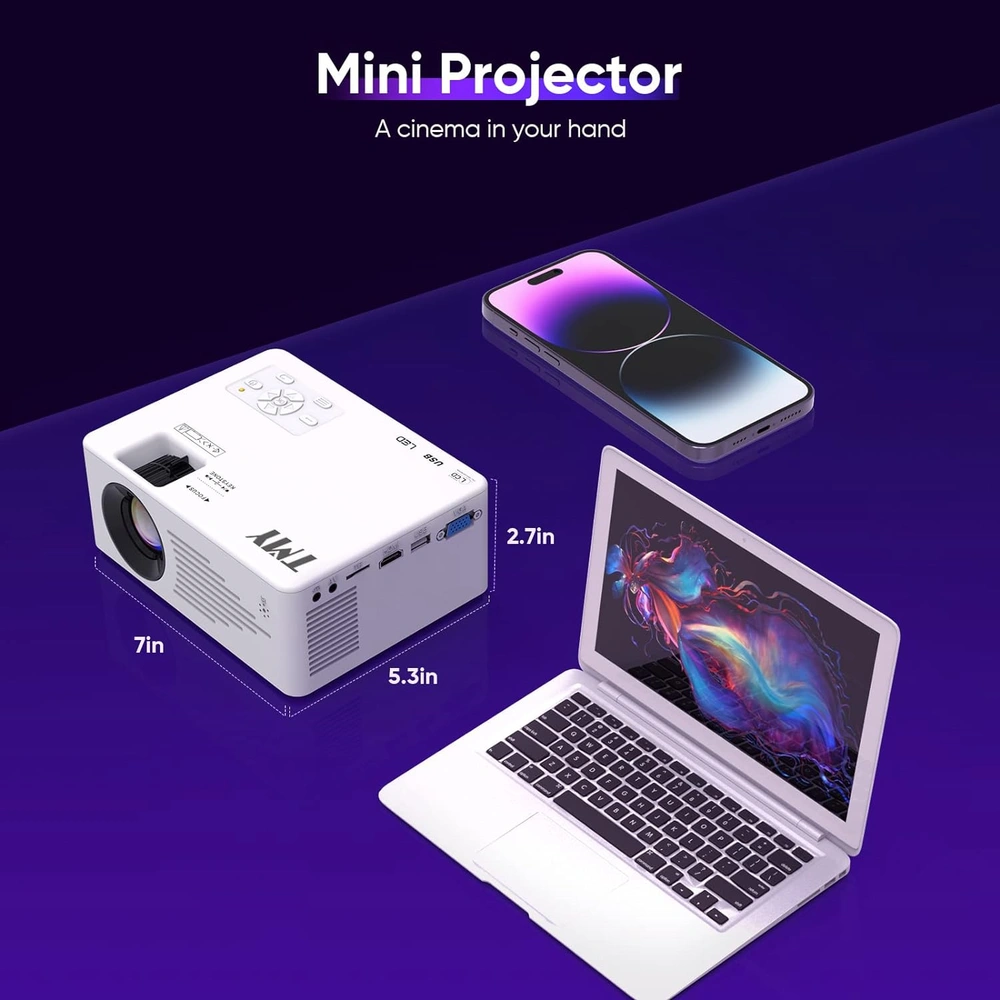 PROYECTOR PORTÁTIL MINI CON WIFI Y BLUETOOTH FULL HD 1080P