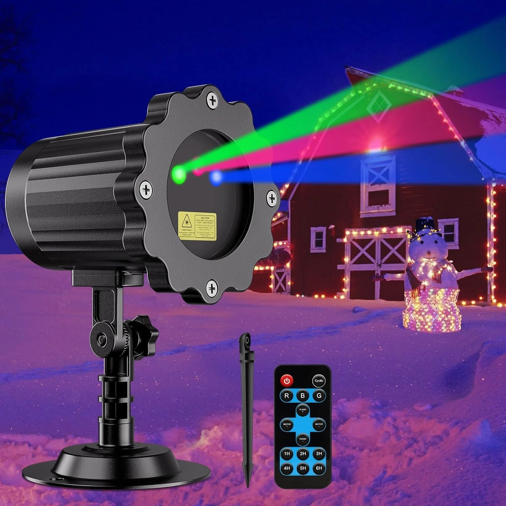 PROYECTOR DE LUCES DE NAVIDAD LÁSER MÁS BRILLANTES PARA EXTERIORES RGB | 3 COLORES