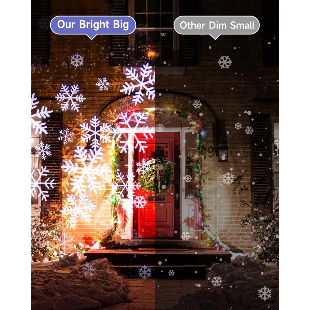 PROYECTO DE LUCES DE NAVIDAD 2 LUCES LED DE PROYECTOR DE COPO DE NIEVE