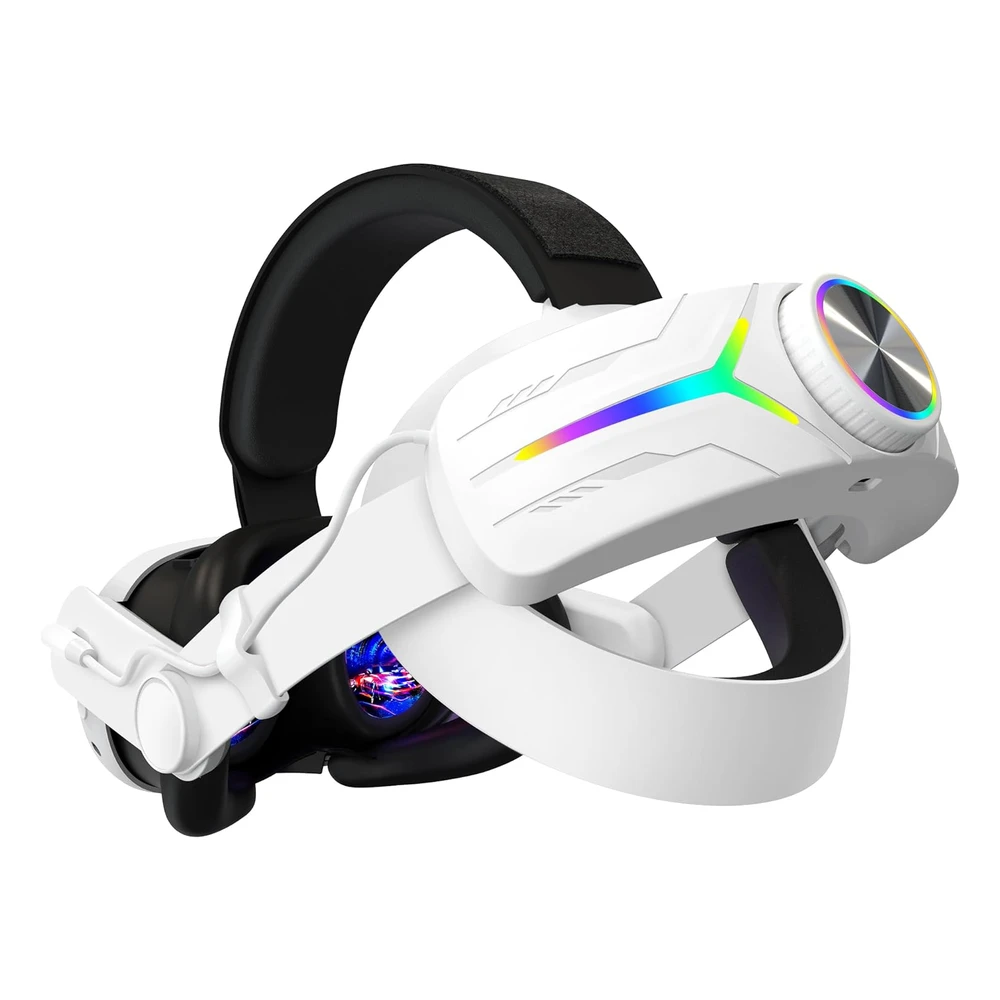 DIADEMA RGB COMFORT CON BATERÍA 8000 MAH COMPATIBLE CON ACCESORIOS META QUEST 3 QWOS