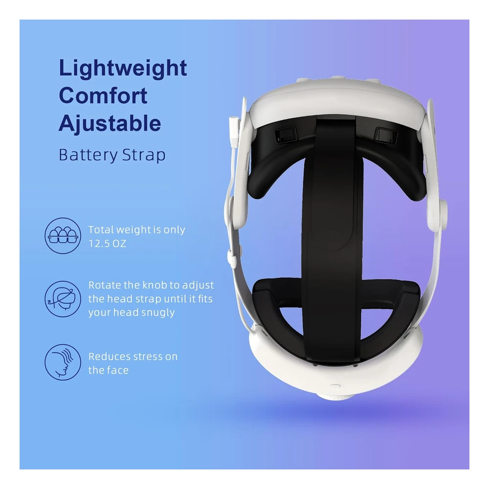 DIADEMA RGB COMFORT CON BATERÍA 8000 MAH COMPATIBLE CON ACCESORIOS META QUEST 3 QWOS