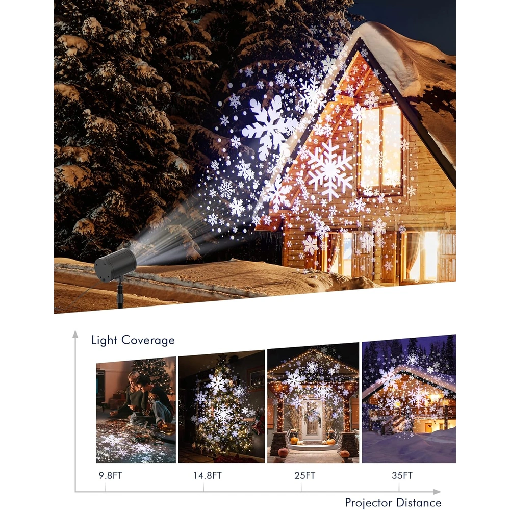 PROYECTOR DE COPO DE NIEVE DE NAVIDAD LED DECORACIÓN DE NAVIDAD AMBIENTES ROMÁNTICOS