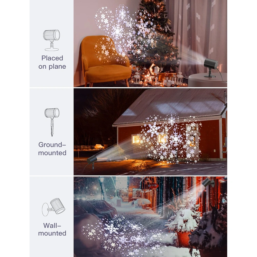 PROYECTOR DE COPO DE NIEVE DE NAVIDAD LED DECORACIÓN DE NAVIDAD AMBIENTES ROMÁNTICOS
