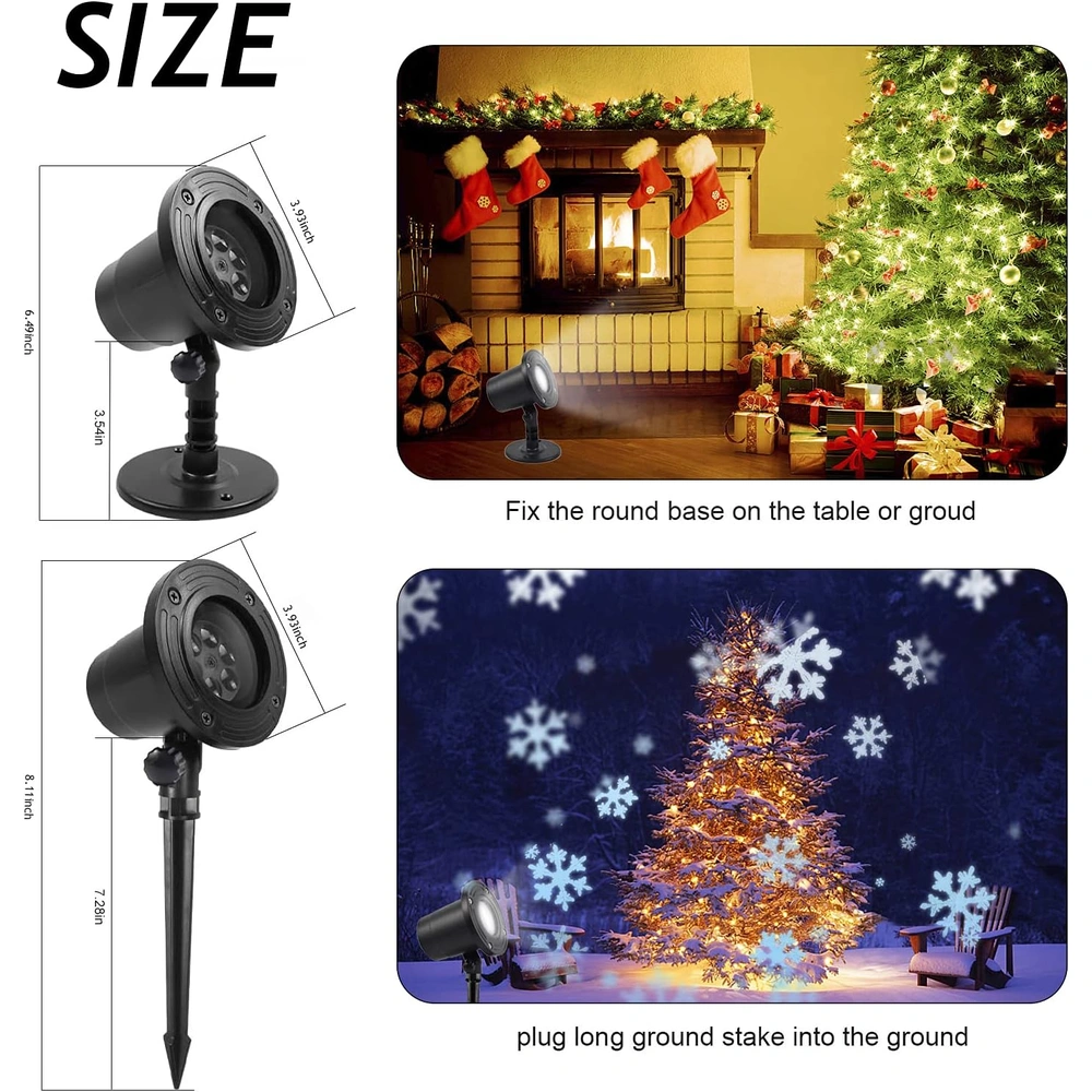 PROYECTOR DE COPO DE NIEVE DE NAVIDAD LUCES LED