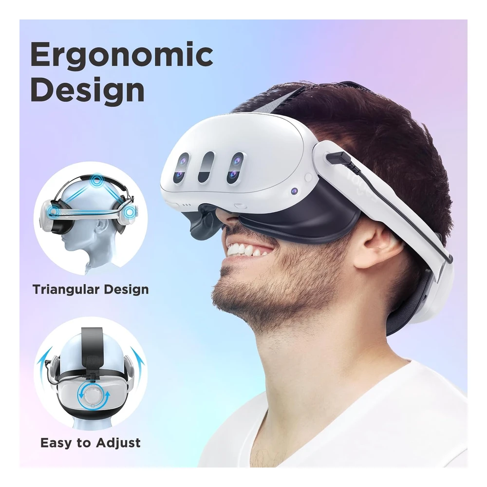CORREA PARA LA CABEZA CON BATERÍA META QUEST 3 YOGES | COMPATIBLE PARA AURICULARES