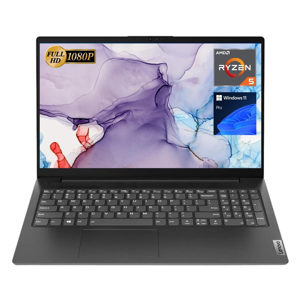 LAPTOP V15FHD 15.6" LENOVO AMD RYZEN 5 5500U 16GB RAM 1TB SSD RJ45 TECLADO NUMÉRICO | NEGRO - TECLADO INGLÉS
