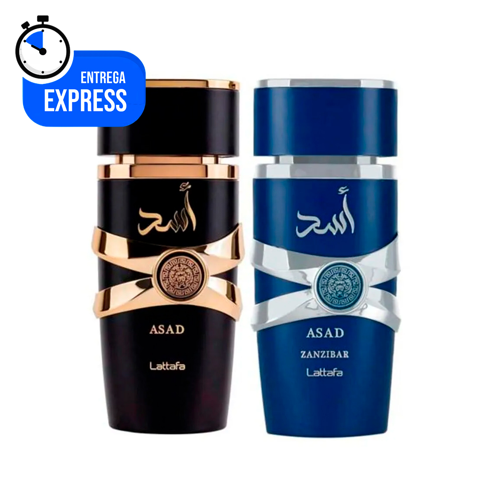SET DE PERFUME LATTAFA ASAD 2 PZS EDP HOMBRE (ASAD + ASAD ZANZIBAR) 3.4 OZ / 100 ML C/U