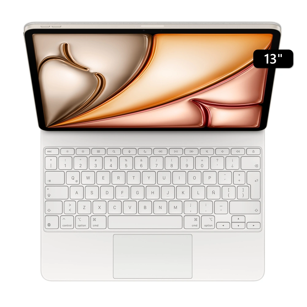 MKIPADAIRM313_0.webp MAGIC KEYBOARD PARA IPAD AIR 13" (M3) APPLE | BLANCO - TECLADO ESPAÑOL