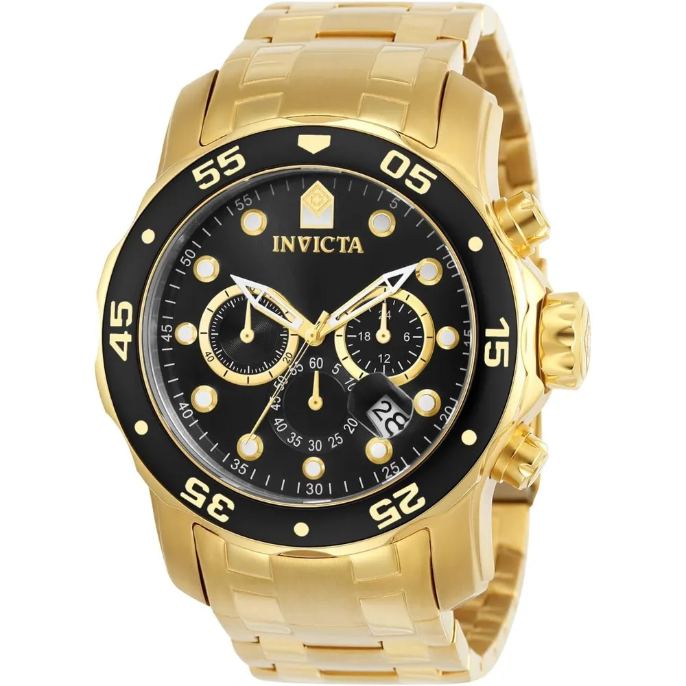 Invicta 0072 reloj Pro Diver Chronograph para hombre | Oro/negro