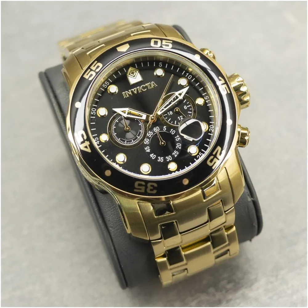 Invicta 0072 reloj Pro Diver Chronograph para hombre | Oro/negro