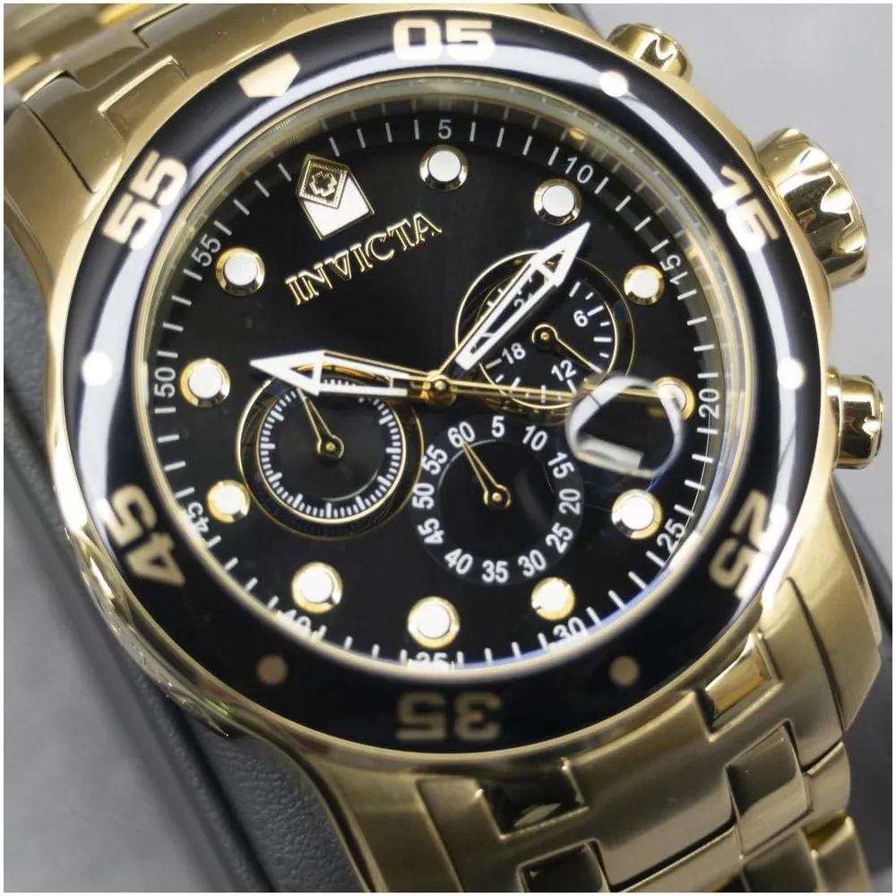 Invicta 0072 reloj Pro Diver Chronograph para hombre | Oro/negro