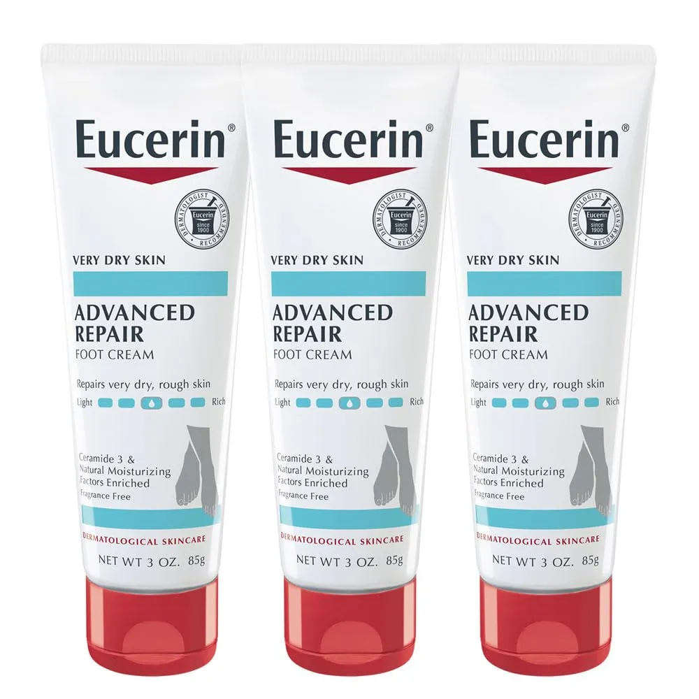 PACK 3 EUCERIN CREMA REPARADORA PARA PIES Y TALONES SECOS 3 OZ / 85 G
