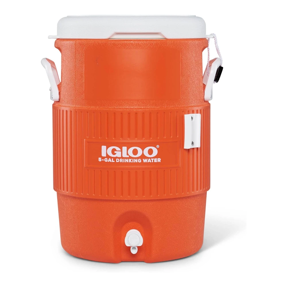Igloo Portable Sports Cooler Water Beverage Dispenser With Flat Seat Lid