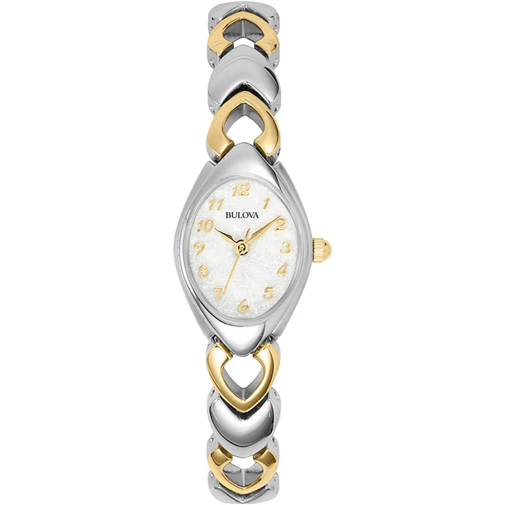 Bulova reloj clásico para mujer de acero inoxidable con cuarzo 3 agujas | Oro/Plata