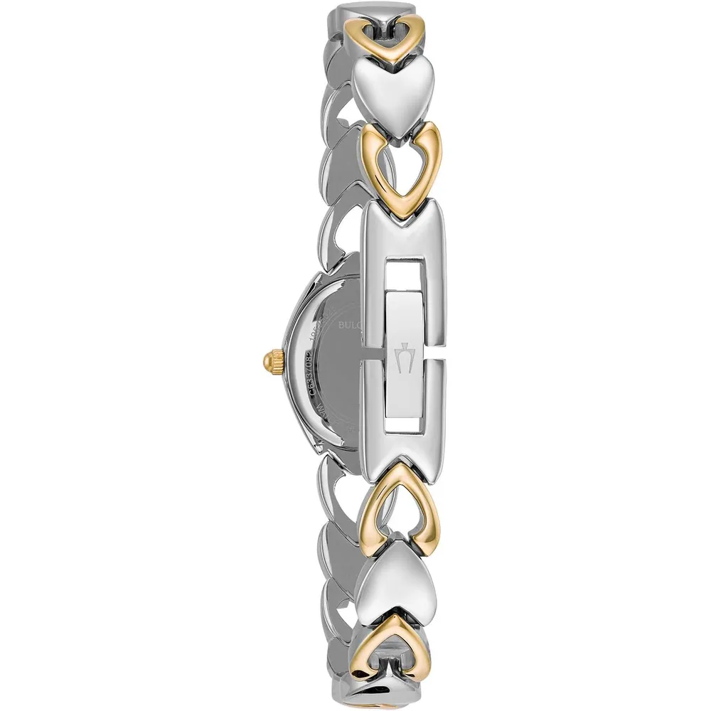 Bulova reloj clásico para mujer de acero inoxidable con cuarzo 3 agujas | Oro/Plata