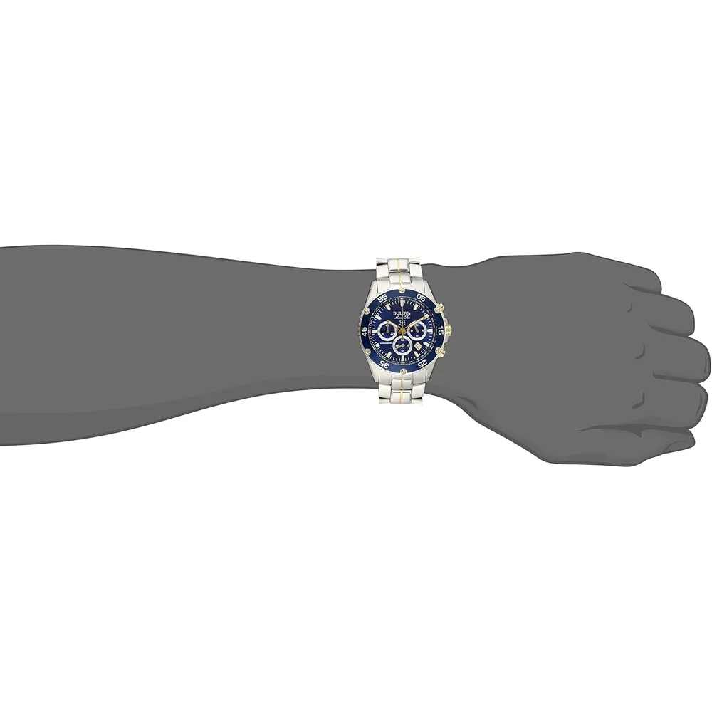 b000g1ywk2_4_webp.webp Bulova reloj cronógrafo para hombre Marine Star de acero inoxidable con cuarzo | Plata/Azul