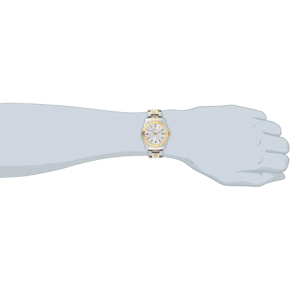 Bulova reloj clásico para hombre de acero inoxidable con cuarzo y fecha | Oro/Plata