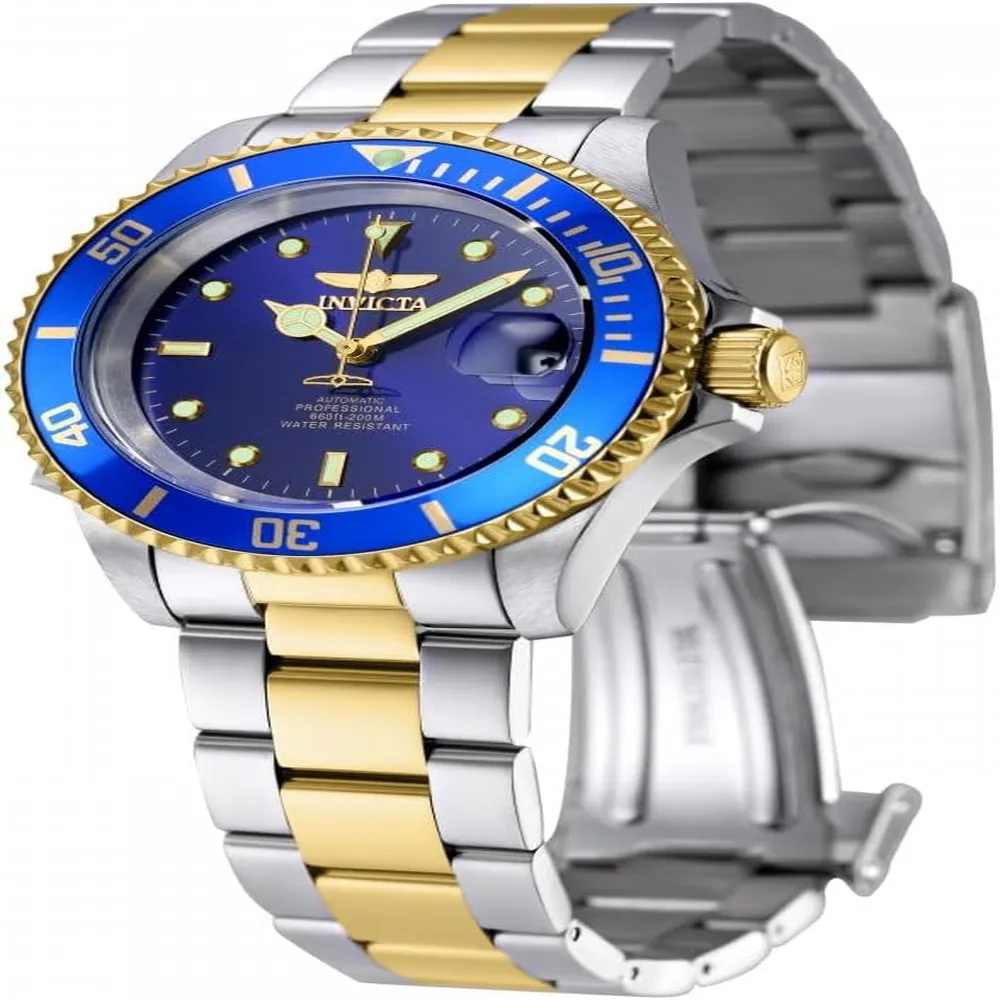 Invicta 35690 reloj automático para hombre Pro Diver | 40 mm - Acero/Oro/Azul claro