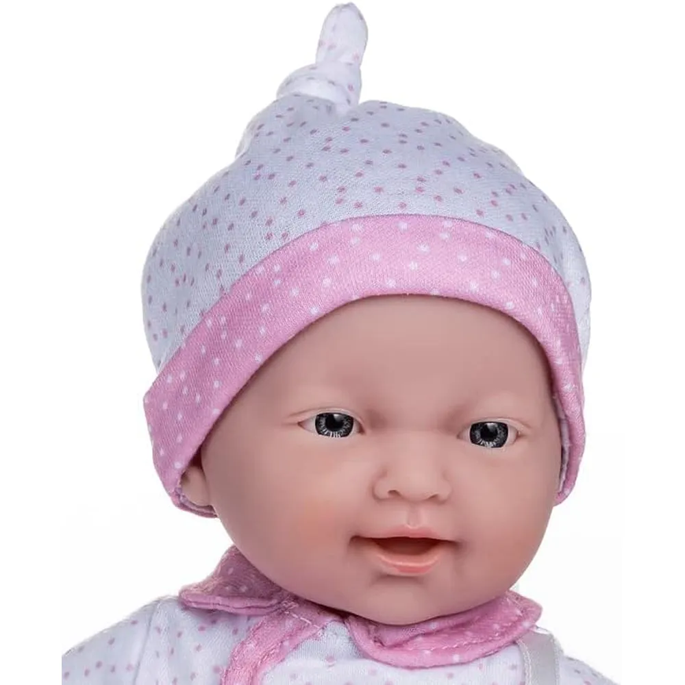 b000vkzbhg_1_webp.webp LA BABY muñeca bebé 11"/28 cm | Mono blanco