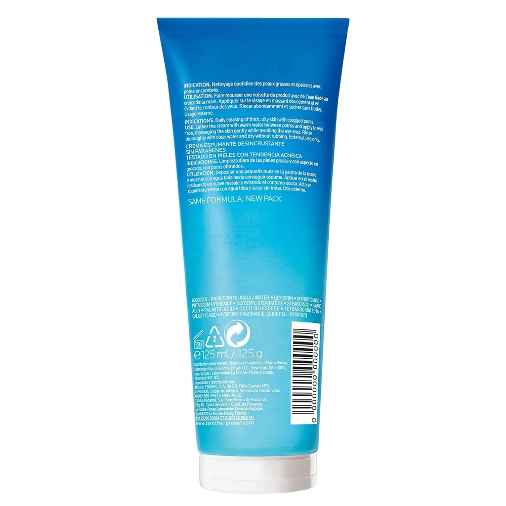 LIMPIADOR FACIAL ESPUMOSO PIEL GRASA EFFACLAR LA ROCHE-POSAY 4.22 OZ / 125 ML
