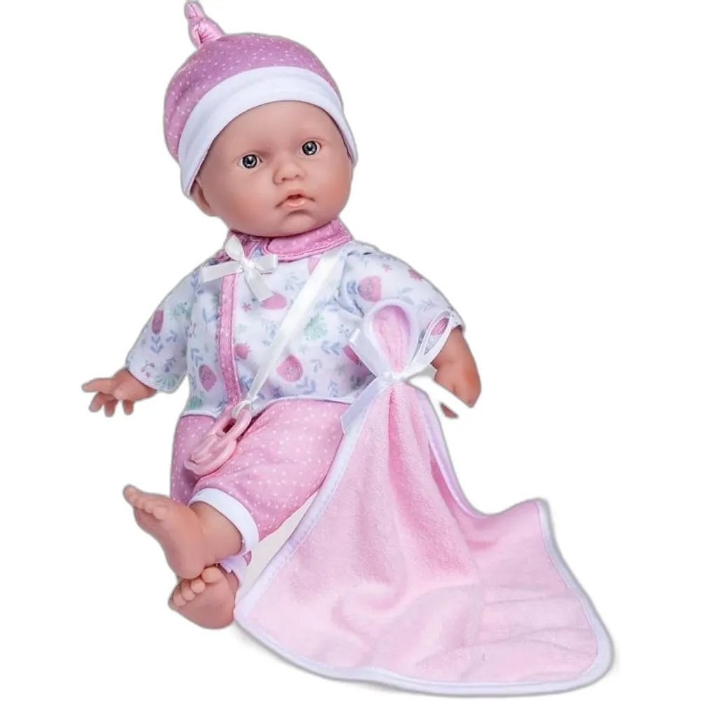 b001pmyi2i_0_webp.webp LA BABY muñeca bebé 11"/28 cm | Blanco/Rosa
