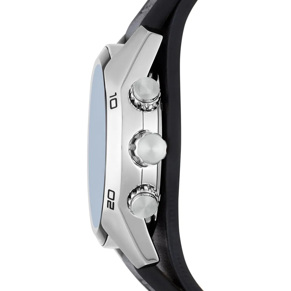 Fossil CH2565 reloj para hombre Coachman cronógrafo con acero y cuero | 45 mm - Negro/Azul