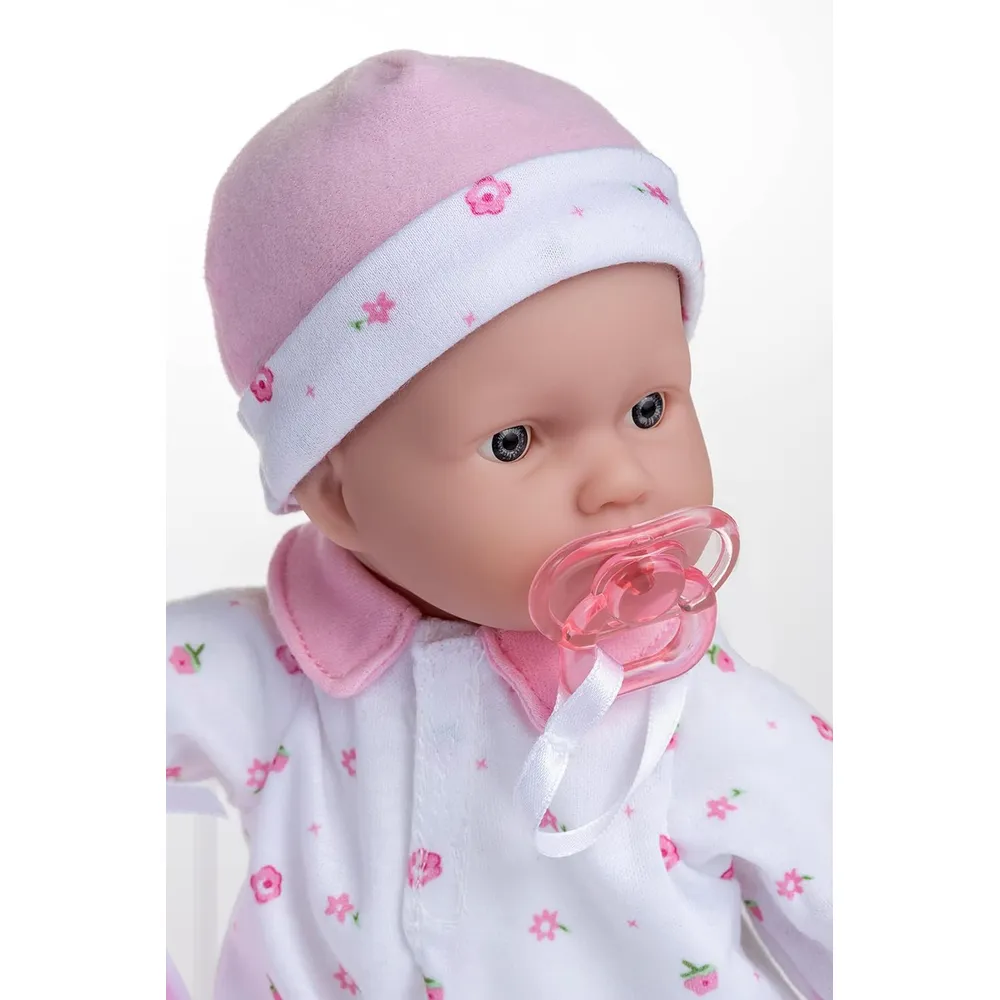 LA BABY muñeca11"/28 cm con accesorios | Rosado