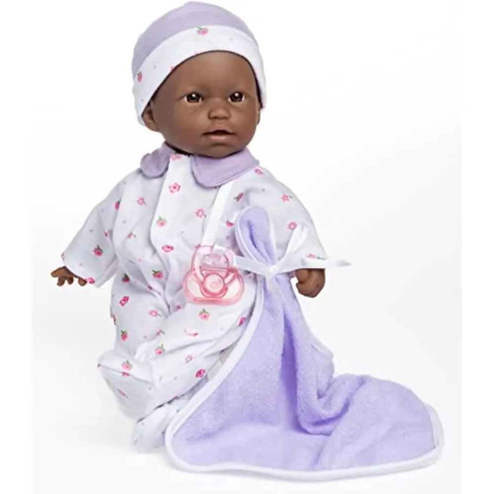 LA BABY muñeca afroamericana 11"/28 cm con accesorios | Blanco/Morado