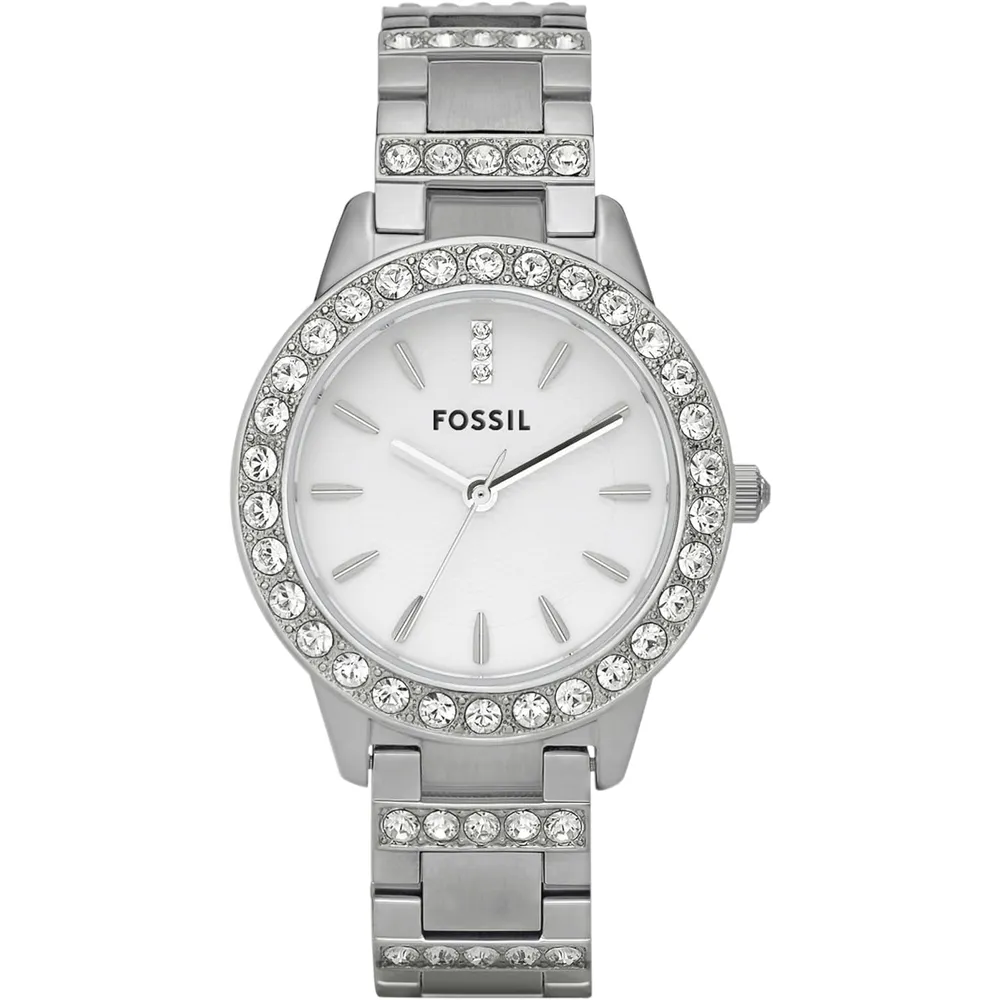 Fossil reloj de cuarzo Jesse para mujer, acero inoxidable y tres agujas | Plata