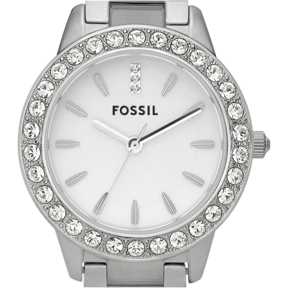 Fossil reloj de cuarzo Jesse para mujer, acero inoxidable y tres agujas | Plata