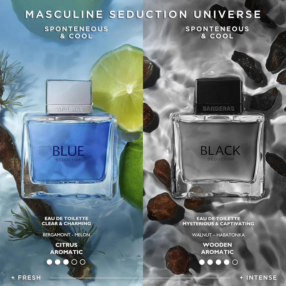 PERFUME BANDERAS SEDUCTION IN BLACK EAU DE TOILETTE 3.4 OZ / 100 ML