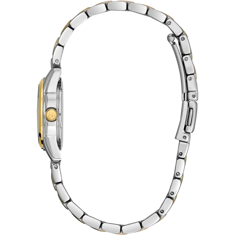 Bulova reloj clásico para mujer de acero inoxidable con cuarzo y calendario | Oro/Plata