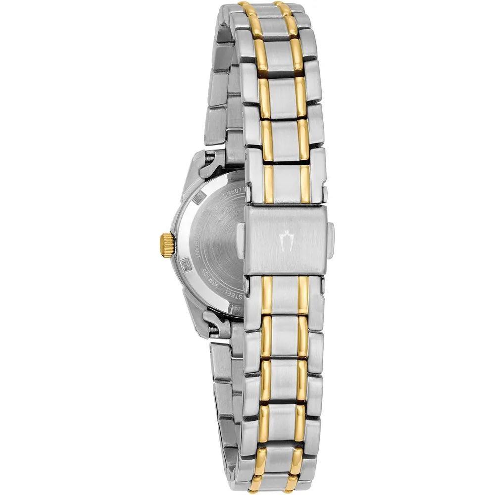 Bulova reloj clásico para mujer de acero inoxidable con cuarzo y calendario | Oro/Plata