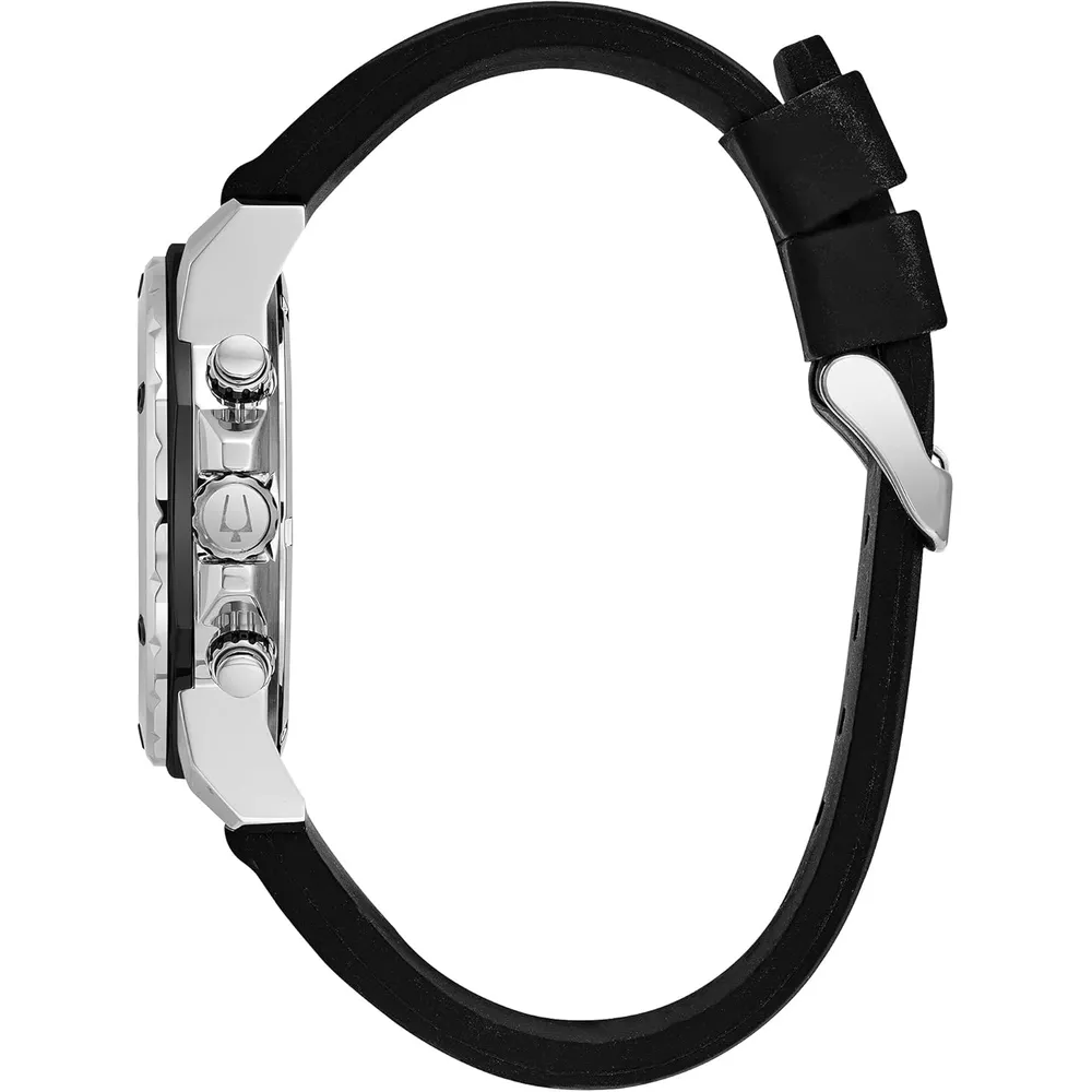 Bulova reloj cronógrafo para hombre Marine Star de acero con cuarzo y silicona | Negro
