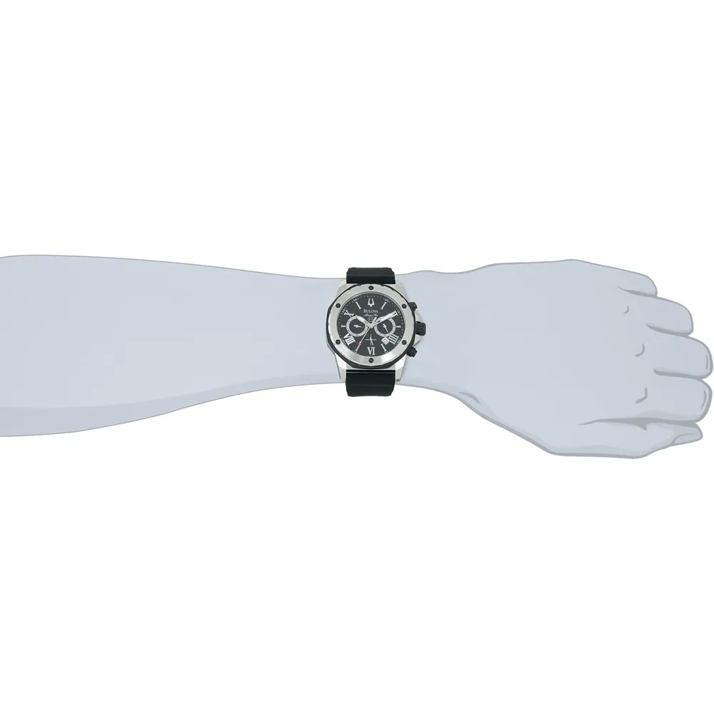 Bulova reloj cronógrafo para hombre Marine Star de acero con cuarzo y silicona | Negro
