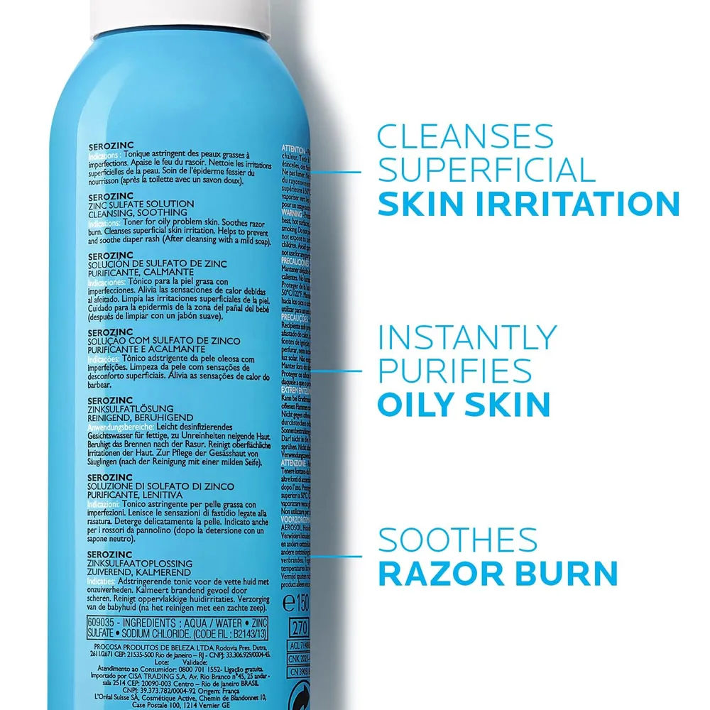 TÓNICO FACIAL MATIFICANTE SEROZINC LA ROCHE-POSAY 5 OZ / 150 ML