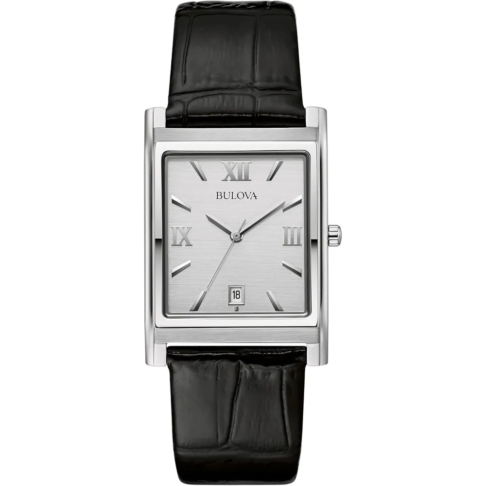 Bulova reloj para hombre de acero inoxidable con cuarzo y calendario | Negro