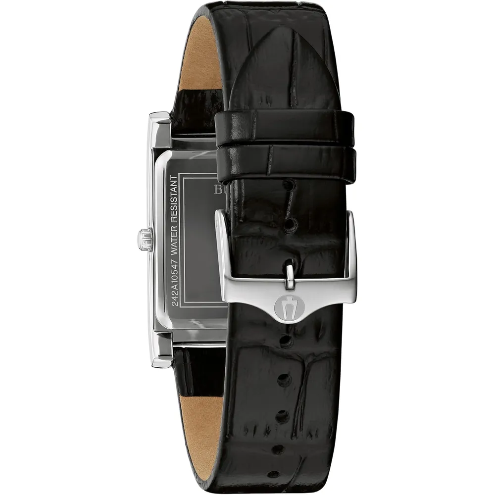 Bulova reloj para hombre de acero inoxidable con cuarzo y calendario | Negro