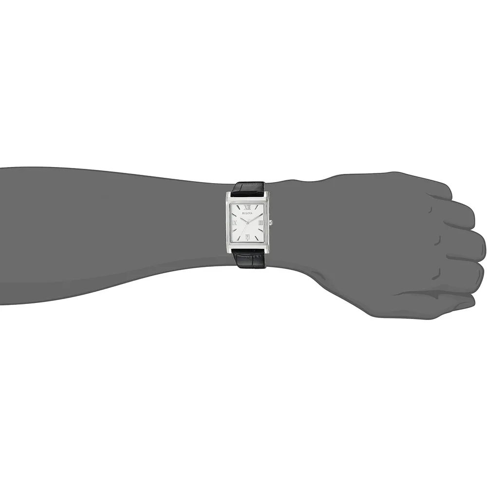 Bulova reloj para hombre de acero inoxidable con cuarzo y calendario | Negro