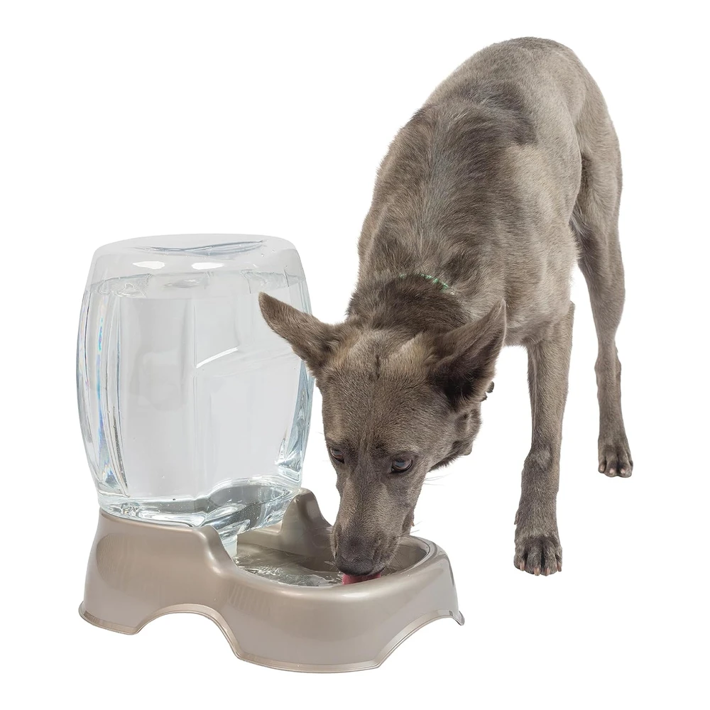 Petmate Pet Cafe Waterer Dispensador de Agua para Gatos y Perros - 4 Tamaños - 3 Galones - Color Marrón Perlado - Fabricado En Estados Unidos
