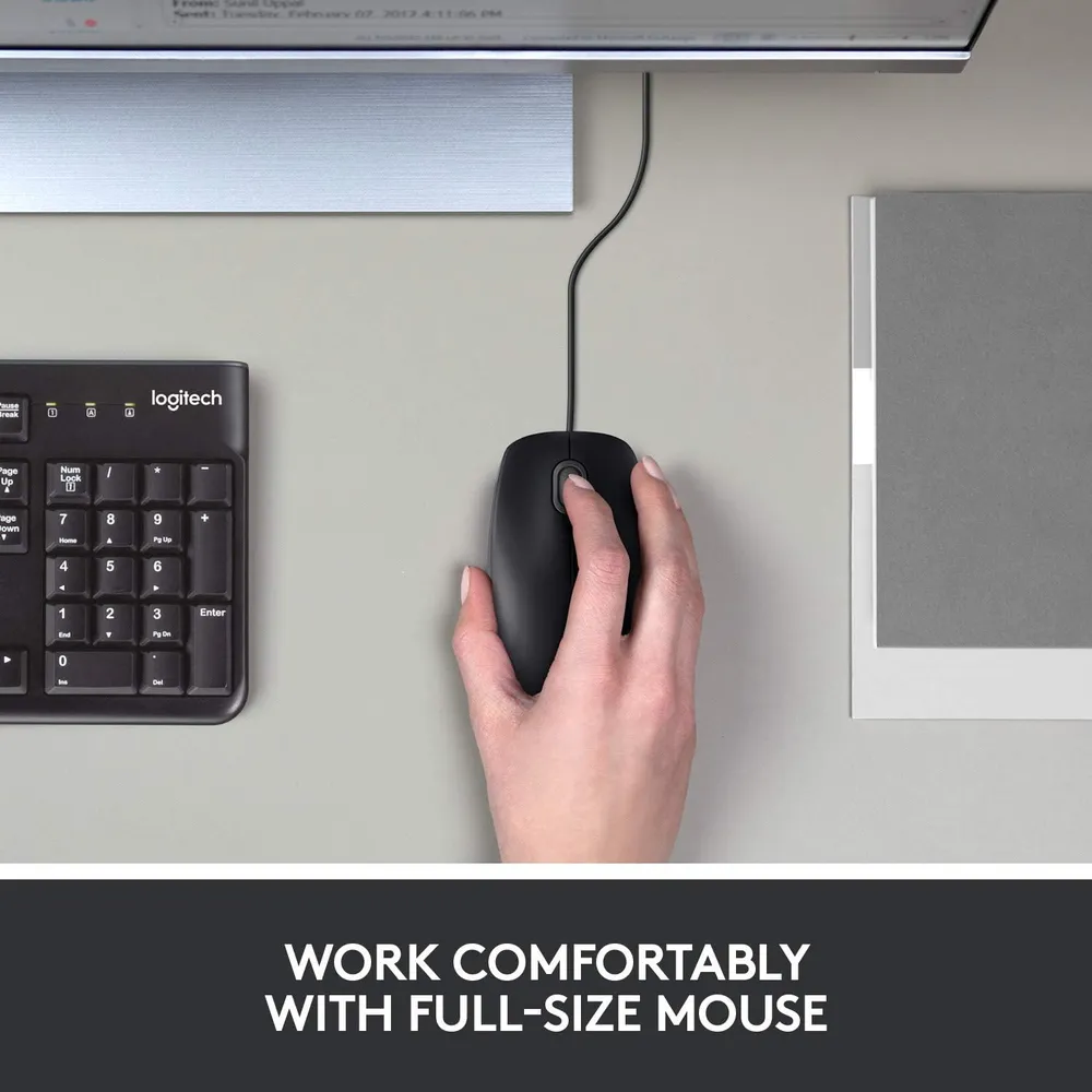 MOUSE ALÁMBRICO B100 LOGITECH | NEGRO