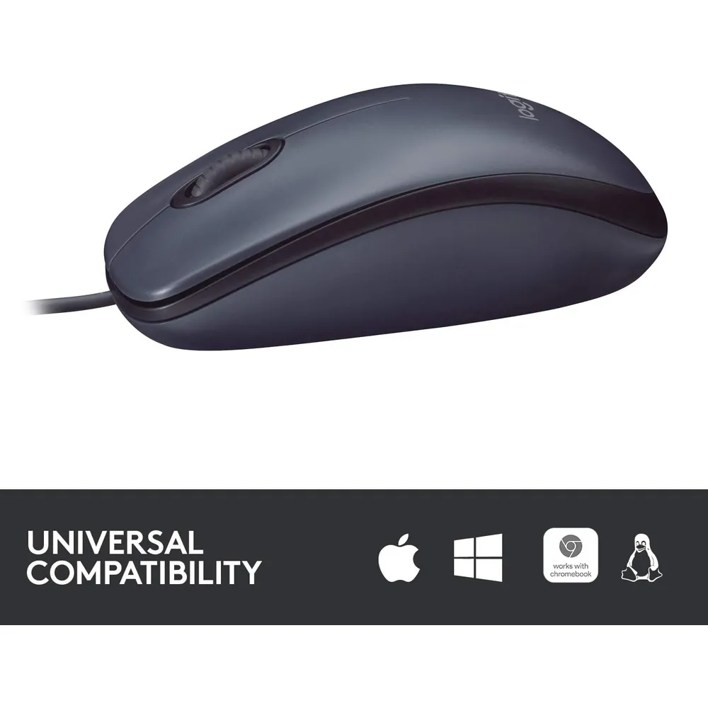 MOUSE ALÁMBRICO B100 LOGITECH | NEGRO