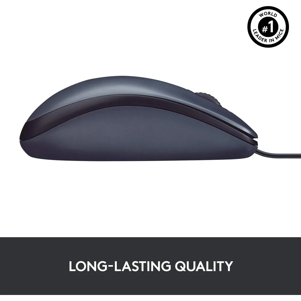 MOUSE ALÁMBRICO B100 LOGITECH | NEGRO