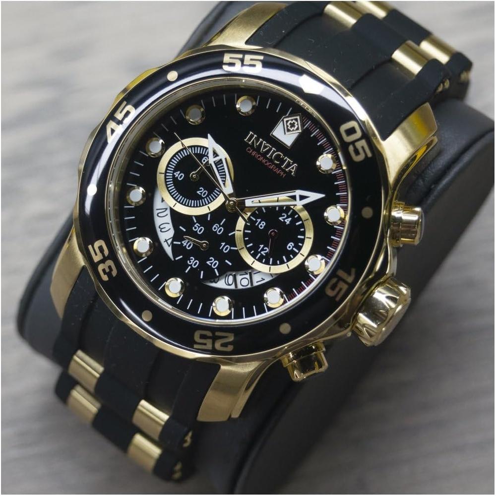 Reloj Invicta Pro Diver para hombre resistente al agua movimiento de cuarzo | Negro y Oro