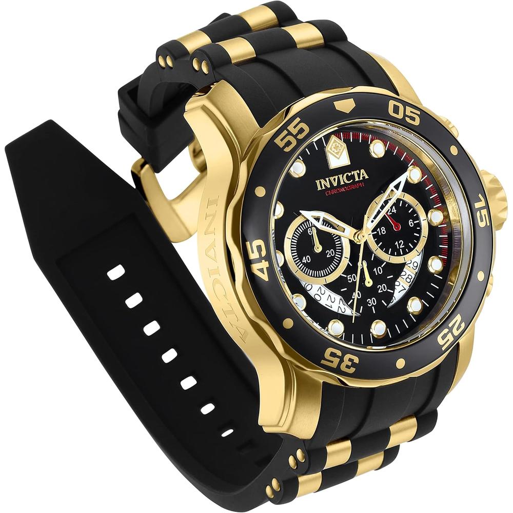 Reloj Invicta Pro Diver para hombre resistente al agua movimiento de cuarzo | Negro y Oro