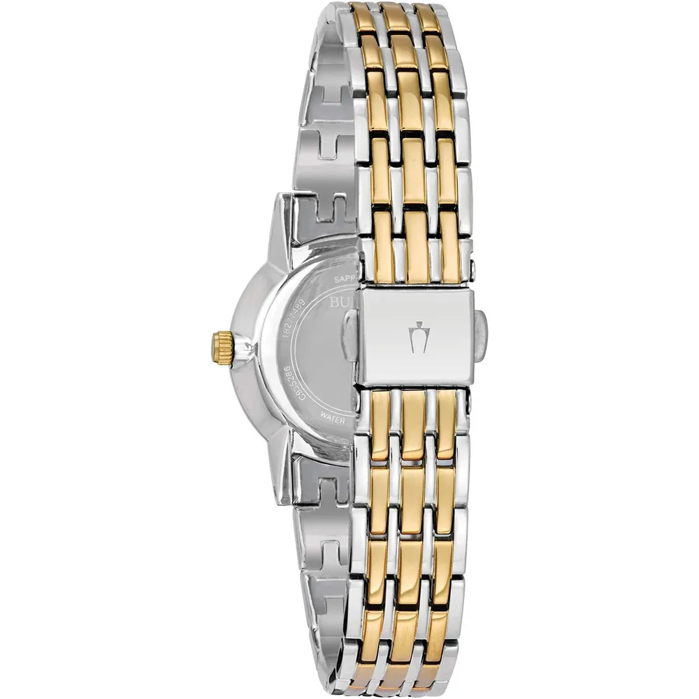 Bulova reloj clásico para mujer de acero inoxidable con cuarzo y diamantes | Oro/Plata