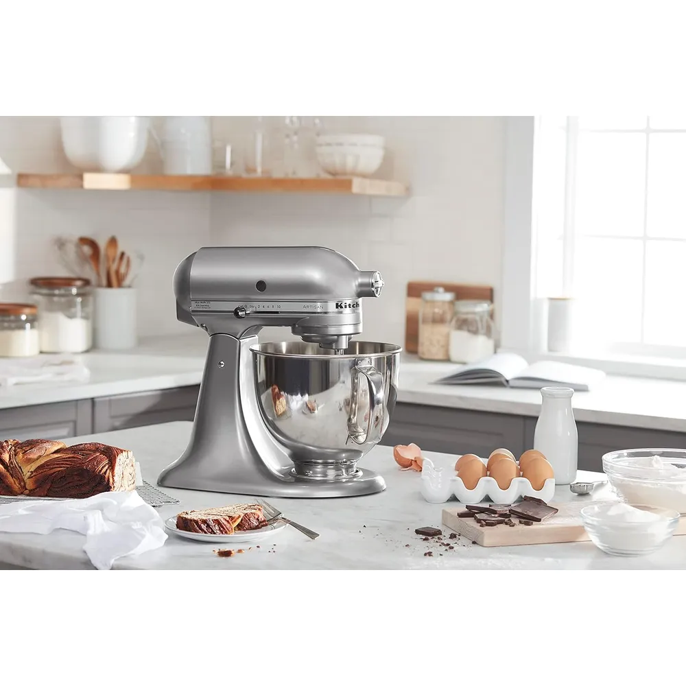 KITCHENAID ARTISAN, BATIDORA DE PIE 5 QT / 4.7 L CON PROTECTOR | PLATEADO