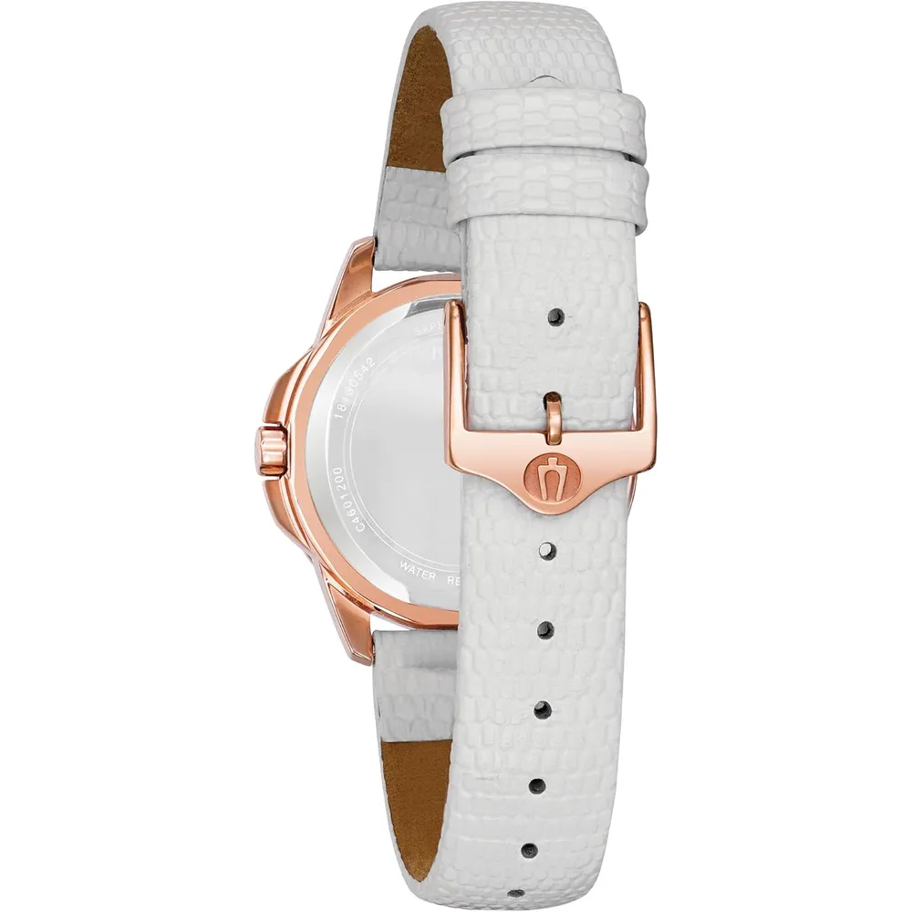 Bulova reloj clásico para mujer de acero inoxidable con cuarzo y 12 diamantes | Blanco
